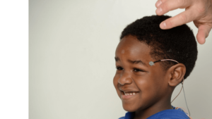 Image of young boy receiving neurofeedback