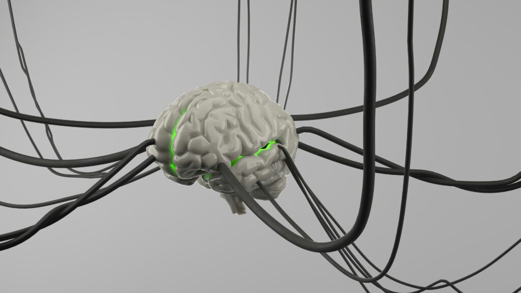 3D illustration of a human brain connected by neural pathways representing neurocounseling and brain-based therapy