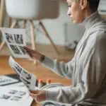 Person experiencing reduced productivity while reviewing work materials, reflecting mental fatigue, burnout, and the need for compassion and nervous system regulation